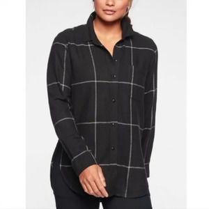 Athleta | Black & White Plaid Heat Gen Lightweight Flannel